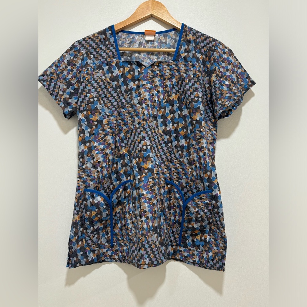Elan by Barco Blue Scrub Top